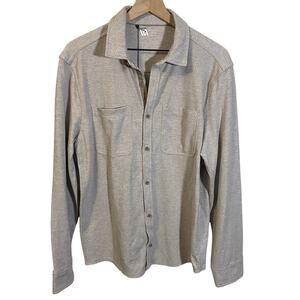 VRST NWT Cream Light Brown Herringbone Textured Long Sleeve Button Down Shirt M